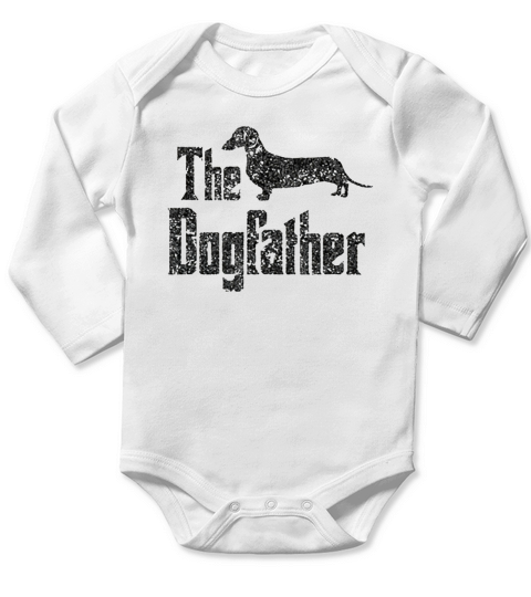 The Dogfather Dachshund Dog Long Sleeve Baby One-Piece