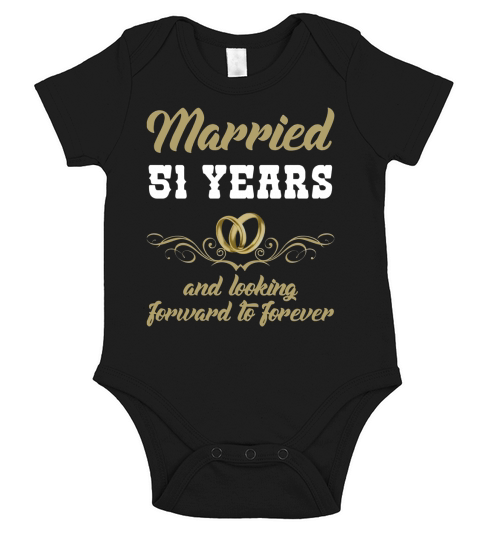 51st Wedding Anniversary Gift For Couple. Wife Husband Shirt Short Sleeve Baby One-Piece