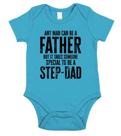 Any Man Can Be A Father Step Dad Retro Vintage Short Sleeve Baby One-Piece