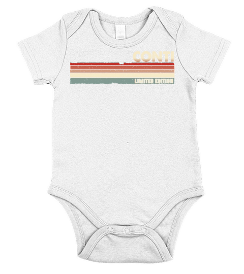 Conti - Funny Retro Vintage Name 80s 90s Short Sleeve Baby One-Piece