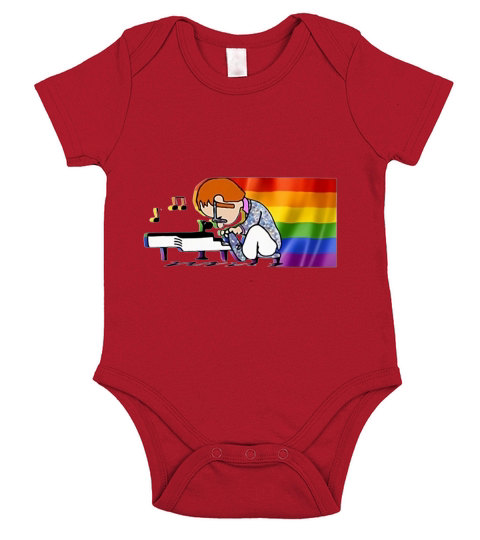 Elton John And Piano Rocketman LGBT shirt - Coffee Mug (colored) Short Sleeve Baby One-Piece