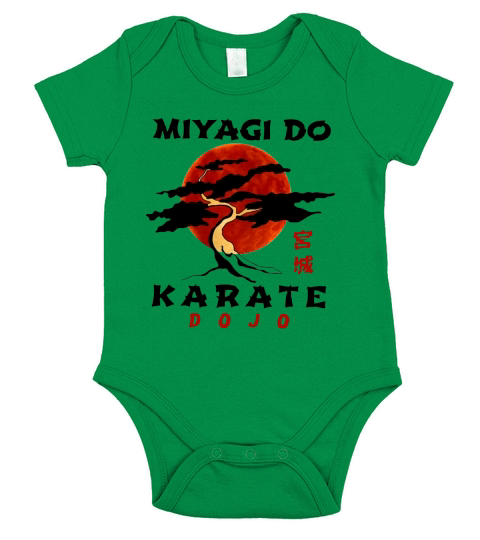 Miyagi Do Karate Dojo sunset Short Sleeve Baby One-Piece