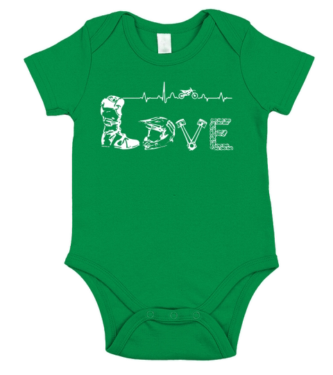 Motocross Love Letters With Heartbeat shirt Short Sleeve Baby One-Piece