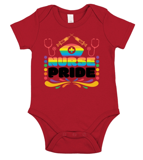 Nurse Pride Stethoscope Lesbian Gay LGBTQ Short Sleeve Baby One-Piece