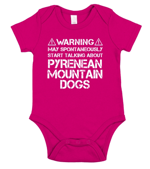 Pyrenean Mountain Dog Warning Short Sleeve Baby One-Piece
