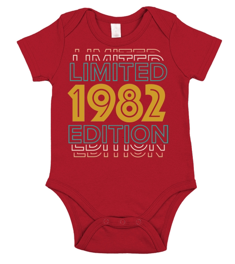 Retro Vintage 1982 Limited Edition 40th Birthday Short Sleeve Baby One-Piece