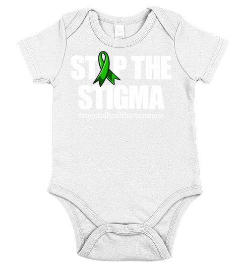 Stop The Stigma Green Ribbon Mental Health Short Sleeve Baby One-Piece