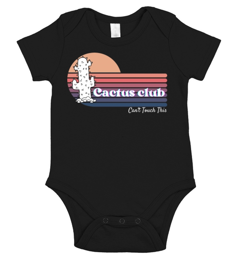 The cactus club cute retro sunset for plants lover Short Sleeve Baby One-Piece