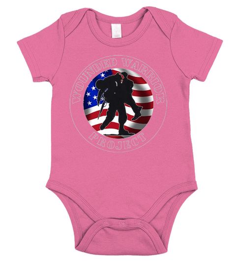 Wounded Warrior Project American USA Flag shirt Short Sleeve Baby One-Piece