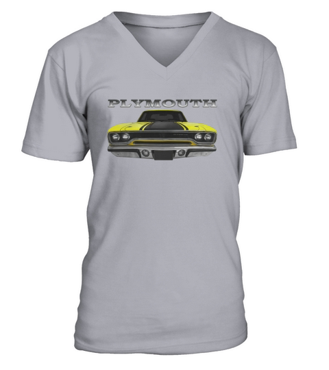 1970 Plymouth Road Runner Front Yellow V-Neck T-shirt