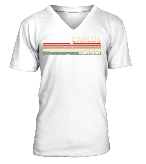 Carlos - Funny Retro Vintage Name 80s 90s V-Neck T-shirt
