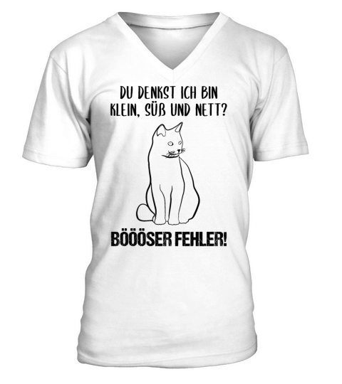 Cat Small Sweet Nice Bad Mistake Quote Gift V-Neck T-shirt