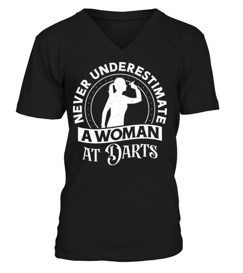 Darts Girl Vintage Never V-Neck T-shirt