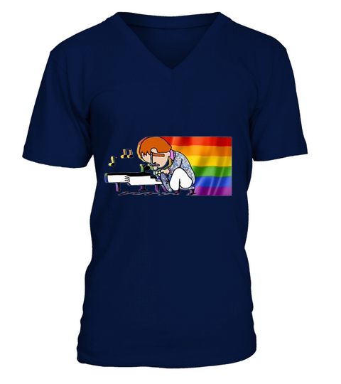 Elton John And Piano Rocketman LGBT shirt - Coffee Mug (colored) V-Neck T-shirt