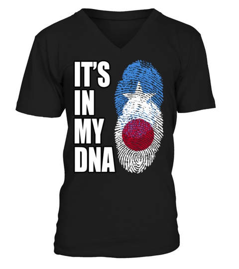 Somali And Japanese Vintage Heritage DNA Flag V-Neck T-shirt