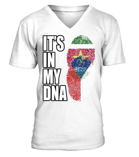 Surinamese And Chadian Vintage Heritage DNA Flag V-Neck T-shirt
