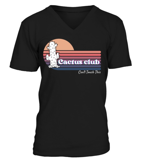 The cactus club cute retro sunset for plants lover V-Neck T-shirt