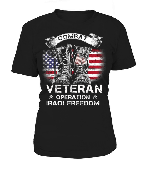 Combat Veteran Iraqi Freedom Military American Flag Gift T-Shirt Women's T-Shirt