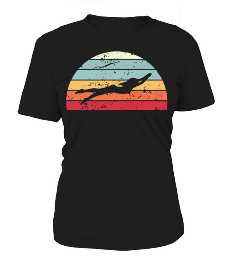 Retro Swimming Sunset Vintage Swimmer Sunrise Women's T-Shirt