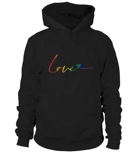 Rainbow Love LGBT With Heart Pride Month Gay Lesbian shirt Hoodie Unisex
