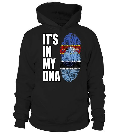 Swazi And Botswanan Vintage Heritage DNA Flag Hoodie Unisex