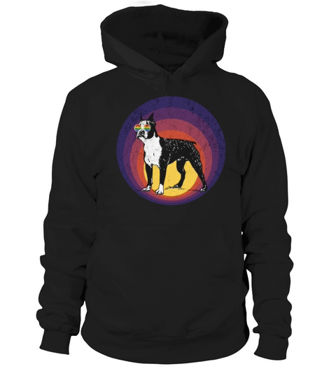 Vintage Boston Terrier Gay Pride Sunglasses LGBT Hoodie Unisex