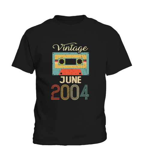 Vintage June 2004 18th Birthday 18 Year Gift Kids T-Shirt