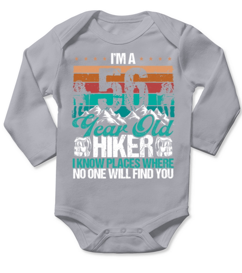 56 Birthday Hikers Vintage Mountains 56 Years Old Long Sleeve Baby One-Piece