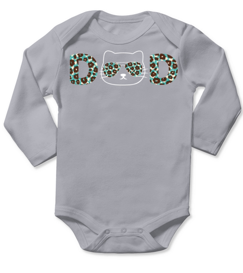 Cat Dad Leopard Pattern Father Day Long Sleeve Baby One-Piece