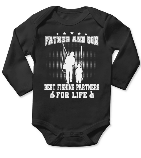 father and son best fishing partner  t-shirt Long Sleeve Baby One-Piece