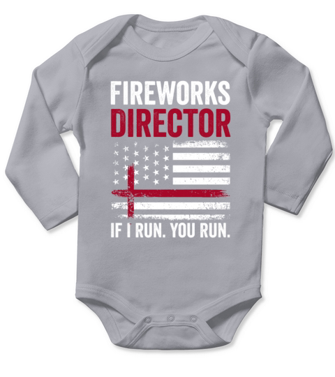 Fireworks Director If I Run You Run Red Retro Vint Long Sleeve Baby One-Piece
