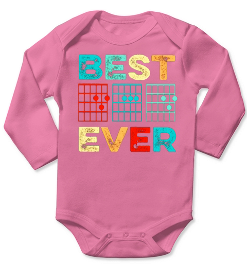 Guitar Chord best Dad ever shirt Long Sleeve Baby One-Piece