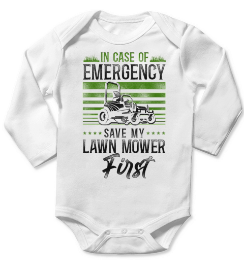 Lawn Mower Mowing Dad Father Long Sleeve Baby One-Piece