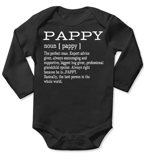 Pappy Definition Grandpa Fathers Day Gifts - Men T-Shirt Long Sleeve Baby One-Piece