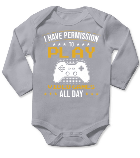 Play Video Games all Day funny Gamer Long Sleeve Baby One-Piece