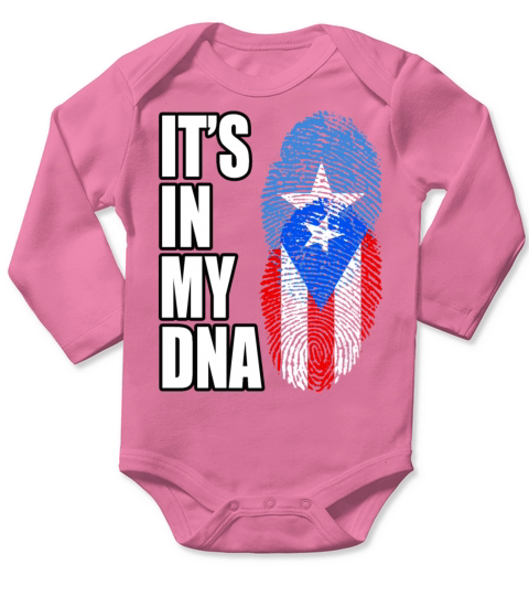 Somali And Puerto Rican Vintage Heritage DNA Flag Long Sleeve Baby One-Piece