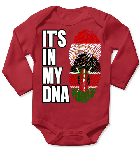 Tajikistani And Kenyan Vintage Heritage DNA Flag Long Sleeve Baby One-Piece