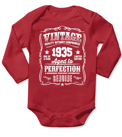 Vintage 1935 Aged to Perfection Long Sleeve Baby One-Piece