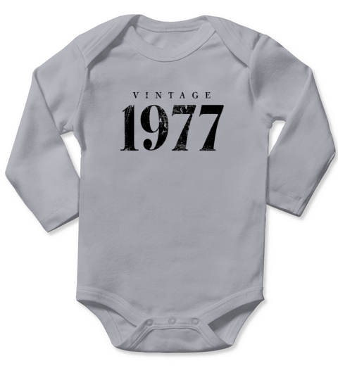 Vintage 1977 Birthday Slogan Phrase Long Sleeve Baby One-Piece