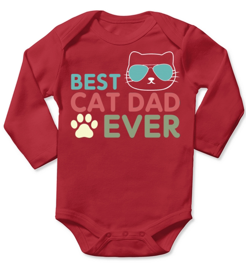 Vintage Best Cat Dad Ever Cat Daddy Gift Long Sleeve Baby One-Piece
