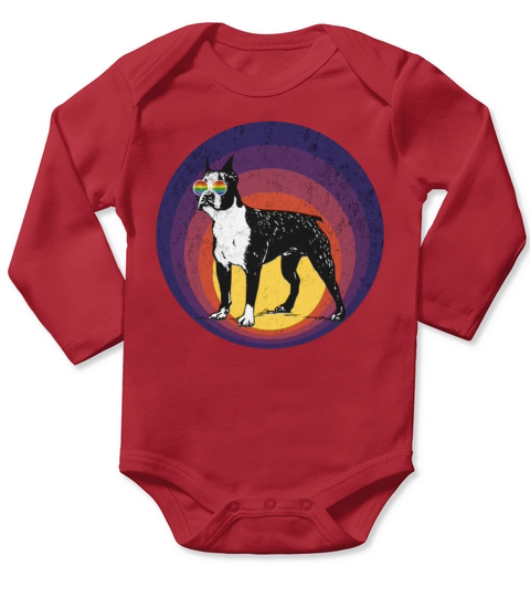 Vintage Boston Terrier Gay Pride Sunglasses LGBT Long Sleeve Baby One-Piece