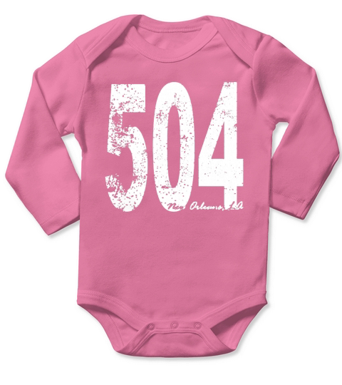 Vintage New Orleans Area Code 504 T-Shirt Long Sleeve Baby One-Piece