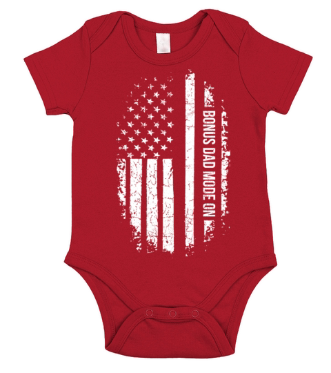 4th of July Quote for a Patriotic Step Dad Short Sleeve Baby One-Piece