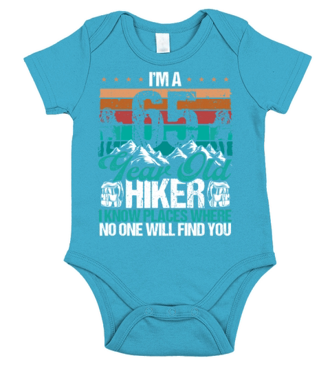 65 Birthday Hikers Vintage Mountains 65 Years Old Short Sleeve Baby One-Piece