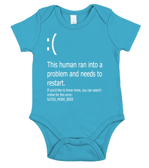 Blue screen of death beer error Short Sleeve Baby One-Piece