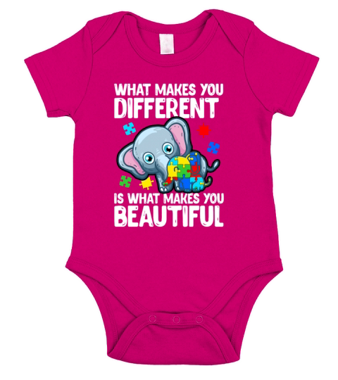 Cute Elephant Mom With Puzzle Autism Awareness Short Sleeve Baby One-Piece