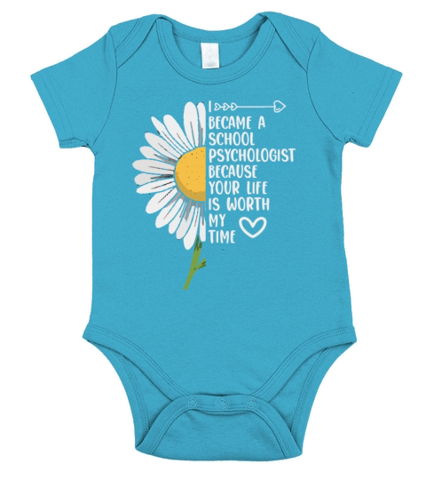 I Became A School Psychologist Flower Psychology Short Sleeve Baby One-Piece