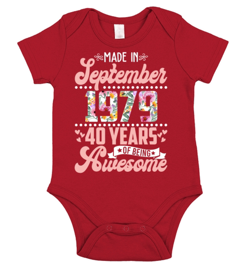 Made In September 1979 43 Years Of Being Awesome Short Sleeve Baby One-Piece