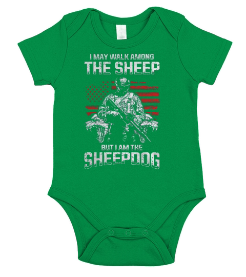 MILITARY - I AM A SHEEPDOG Short Sleeve Baby One-Piece