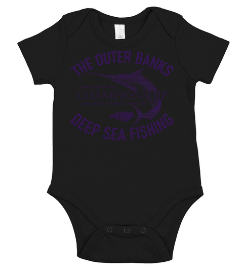 Outer Banks Deep Sea Fishing OBX Vintage Purple Short Sleeve Baby One-Piece